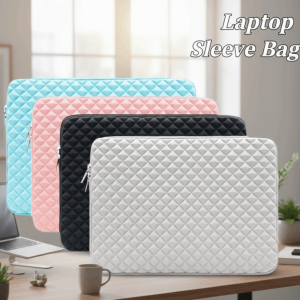 COOLCELLS Large Capacity Laptop Portable Sleeve Grid Texture Shockproof Laptop Sleeve Bag Computer Bag Waterproof Notebooks Protective Bag 15.6inch Laptop