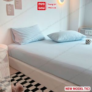 Bộ Ga Gối 3 Món Cotton Tici Chất Đẹp Nhập Khẩu Ga Giường và 2 Vỏ Gối Bo Chun Luồn Thay Được