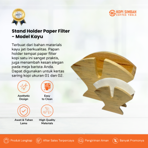 Stand Tempat Paper Filter V60 Wood Holder Papan Kayu Wadah Penyimpan Kertas Saring Kopi V 60 Coffee