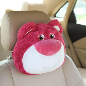 Gối Tựa Đầu Trên Xe Hơi Thiết Kế Họa Tiết Hình Gấu Lotso Đáng Yêu