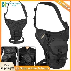 【HFM】 Men Motorcycle Leg Side Bag Large Capacity Hip Waist Bags Adjustable Motorcycle Crossbody Bag for Hiking Camping Fishing