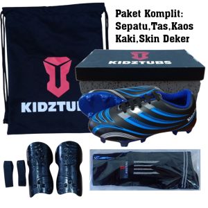 KIDZTUBS Sepatu Bola Anak Paket Komplit Sepatu Bola Tas Skin Deker Kaos Kaki Usia 6-10 Tahun Size 28 29 30 31 32 33 34 35 36 37 KDZ1051011525