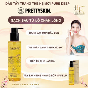 Dầu Tẩy Trang Prettyskin Pure Deep Cleansing Oil AHA BHA PHA 200ml – Làm Sạch Sâu Giảm Mụn Đầu Đen Giảm Khô Rát Da