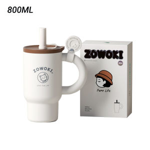 Zowoki HQB Ceramic Thermos Tumbler Cup with Handle (800ml)
