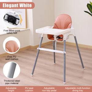 Top Quality Baby Dining Chair Multifunction Baby Chair Seat Feeding with Wheels Foldable High Chair Adjustable Backrest and Height 0-6 Years Old 宝宝餐椅
