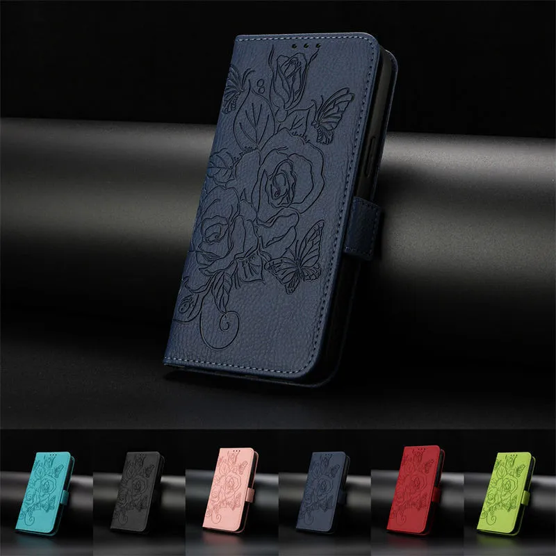 For Nubia V70 Max Case 3D Rose Wallet Phone Case for ZTE Blade V70