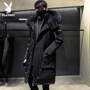 PLAYBOY 2021 Fashionable Thicken Jacket men Hooded Warm Lengthen Parka Coat White duck down Hight Quality male New Winter Down Coat