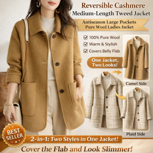 Pure Wool Tweed Coat/Audrey Hepburn Style Long Coat For Women/Daily Office Evening Wear/Comfortable Winter Casual Fashion Urban Ladies