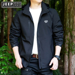 Jeep spirit 1941 estd windproof and waterproof outdoor casual mountaineering large hooded jacket top mens jacket