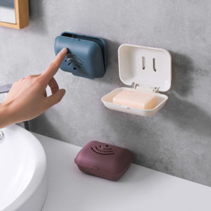 1PCS Wall self adhesive Double Layers Soap Box Kitchen Tools Bathroom organizer Accessories Soap Dish Suction Holder Storage Basket Rack