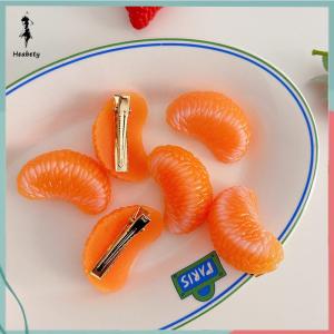 FUJIAS2🦋 Creative Cute Simulation Orange Hair Clip Fruit Hairpin Spring Clip For Girl Hair Accessories