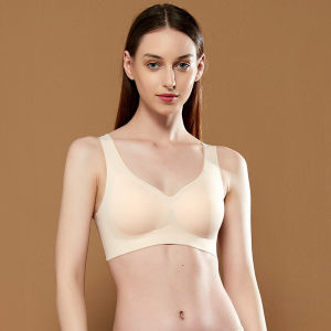 MALDITA X Latex Bra For Women Seamless Push Up Bra Bralette Underwear Female Gather Fitness Vest Bra Wire Free For Plus size M-XXL