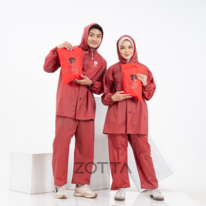 Jas Hujan Pria Wanita Stelan Celana Anti Rembes Raincoat Bahan PVC Mantel Hujan ZOTTA