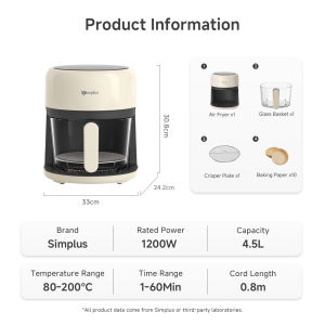 【Bubble Wrap】Simplus Air Fryer 4.5L丨Fry Grill Bake...++丨10 Preset Menus丨360° Air丨Kapasiti Keluarga丨Menu Pratetap KQZG017