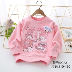 2024 Lil My Melody Kuromi girls sweater hoodies cinnamon jacket long sleeve sports leisure spring autumn childrens clothing