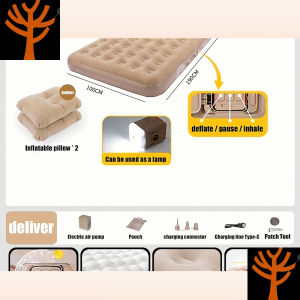 Free Pillow 5-Layer Inflatable Air Bed Portable Foldable Air Sofa Automatic Lazy Mattress CampingBed