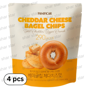Everyone’s Table Cheddar Cheese Bagel Chips – 4 Pack (60g) | Crispy Korean Cheese Snack Savory Baked Bagel Chips 100% Original Korean Snack