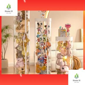 Plush Doll Storage Box 90/120/150 CM Toys Storage Bucket Transparent cylinder PVC Doll Storage Tube