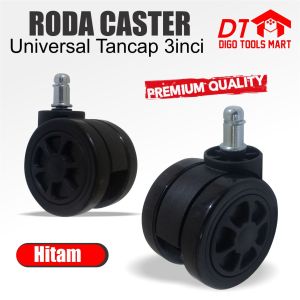 Roda Caster Tancap Kursi Gaming Kursi Kantor 3 Inch Hitam