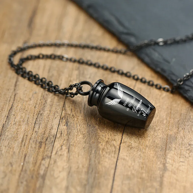 Vnox Men Necklace Kwintas Ashes Urn Box Holder Pendant Memorial