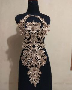 RENDA BORDIR 3D BUNGA RAMBAT KAMISEM