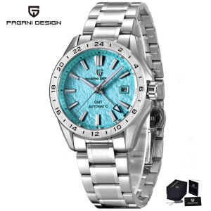 PAGANI DESIGN Classic Luxury GMT Automatic Mens Watch Top Brand Sapphire Glass Stainless Steel Waterproof Mechanical Wristwatch