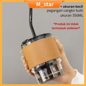 Botol Kaca Anti Panas Bottle Cup for Coffee / Tumbler Gelas Kaca 2in1 / Botol Minum Kaca BPA FREE / Cangkir Kaca