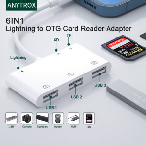 ANYTROX Lightning to USB Adapter USB 3.0 OTG support charging compatible with iPhone/iPad USB female connector can connect camera/flash hard drive/keyboard/mouse/printer plug and play