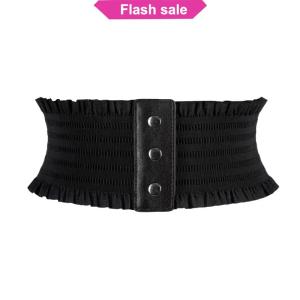 SHENHAO2🎀 Mới thiết kế đơn giản của phụ nữ đàn hồi rộng dây thắt lưng hemline trang trí Cummerbund phụ nữ áo khoác vành đai cho phụ nữ