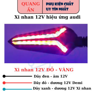 [1 đôi] Xi nhan 12V 2 dãy Led chạy dùng cho xe điện xe máy