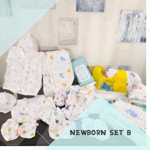【Stylish】Gift Box Set Newborn Baby Starter Kit 100% Cotton Cloth Warmest Gift Special Hadiah Bayi