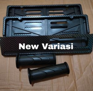 PROMO PAKET HANDGRIP STANDAR HONDA + Dudukan Plat Nomor Karbon fkt Universal / Cover Plat Nomor Carbon Depan Belakang