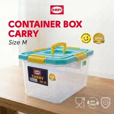 SHINPO Kotak Penyimpanan Carry Size M CB 15 Container Box Kunci Empat Sisi SIP-159