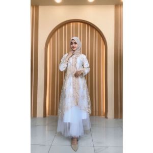Raya Oneset Inner Outer Rok Tutu Fashion Muslim Wanita Pesta Kondangan Kekinian