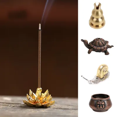 【Ready Stock】Mini Ash Catcher Joss-stick inserted Incense Holder Copper Censer Cafe Ornament Home Decor Buddhism Gadgets