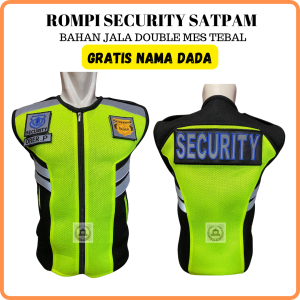 Free Nama Dada Bordir - Rompi Security Terbaru | Rompi Satpam Terbaru Bahan Tebal Doble Mes