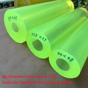 Large PU Plastic Bar OD80-100mm ID12-70mm Length 245/500mm Polyurethane Hollow Rod Gaskets Shock Absorber Tubing