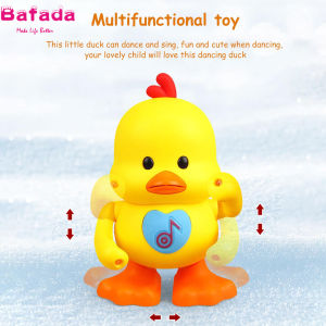 Bafada เป็ดเหลืองขนาดเล็กเต้นรำไฟฟ้าสำหรับเล่นดนตรีแบบแกว่งของเล่นลายการ์ตูนน่ารักของเล่นสัตว์เลี้ยงโคมไฟนุ่มมัลติฟังก์ชั่นการศึกษาช่วงต้นสำหรับทารกเด็กวัยหัดเดินของขวัญ