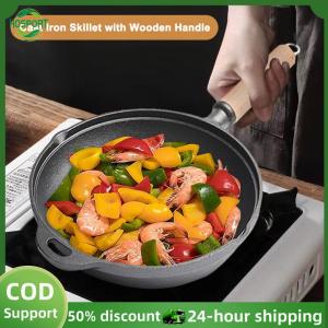 【HOSPORT】Cast Iron Frying Pan Pre-Seasoned Fry Pan with Handle for Frying Baking Grilling Indoor Outdoor Cooking【1-3 days delivery】