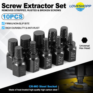 10Pcs Screw Extractor Kit Steel Damaged Remover Set Metal Easy Out Drill Bits Bolt Stud Multi-Spline Extractor Broken Extractor