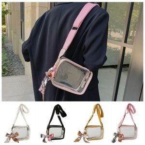 R3LRW0X Storage Bag Transparent Jelly Crossbody Bag Clear Jelly Bag PVC Shoulder Bag Cute Cosmetic Bag Transparent Handbag Ladies