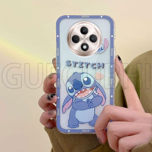 Phone Case OPPO Reno13 F Pro Reno12 F 5G Cute cartoon blue Stitch pattern Transparent Shockproof Silicone Soft Casing OPPO Reno 12f 13f 5g Exquisite Phone Cover