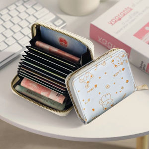 Dompet Kartu Print Kartun Cute Cat Kulit PU 11 Kantong JCW281