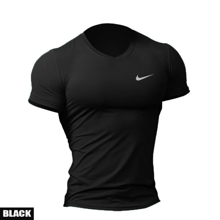 V-NECK)Men Sports Active Long Sleeve Shirt Quick Dry Gym Training Dry Dri  Fit Compression Shirt For Running Jogging Workout Clothes Sports Wear for  men rashguard for men