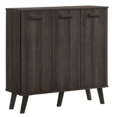 (FurnitureSG) 3-Door Wooden Shoe Cabinet