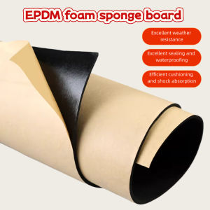 EPDM Foam Sponge Sheet Self Adhesive Black Sealing Cushion Pad Waterproof Soundproof for Door Window Gap Equipment Vibration 1-20mm Thick 500x500mm 50-70 Shore A