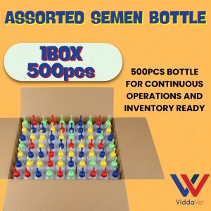 Assorted Cap Semen Squeeze Bottles 500pcs 100ml Pig Swine Breeding Supply for pig artificial insemination