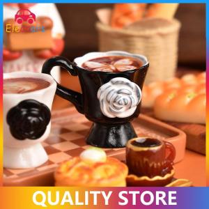 [Eleanor] 3pcs set Miniature Dollhouse Rose Coffee Cup Drinks Kitchen Food For Doll Accessories Girl Toy