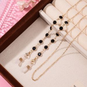 WTFAP5 Colorful Crystal Beads Eyeglass Holder Multicolor Nonslip Sunglass Lanyard Straps Necklace Style Anti Drop Glasses Straps Women Men