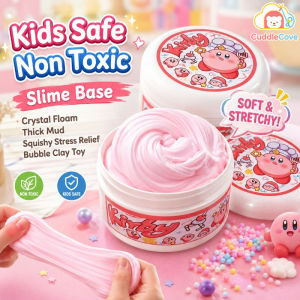 CuddleCove Kids Safe Non Toxic Slime Base Crystal Floam Thick Mud Squishy Stress Relief Bubble Clay Toy